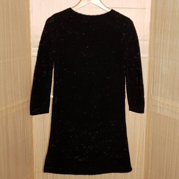 Cherokee Kids Black Silver Sparkle Sweater Dress Jewel Neckline 14-16 - Picture 2 of 7